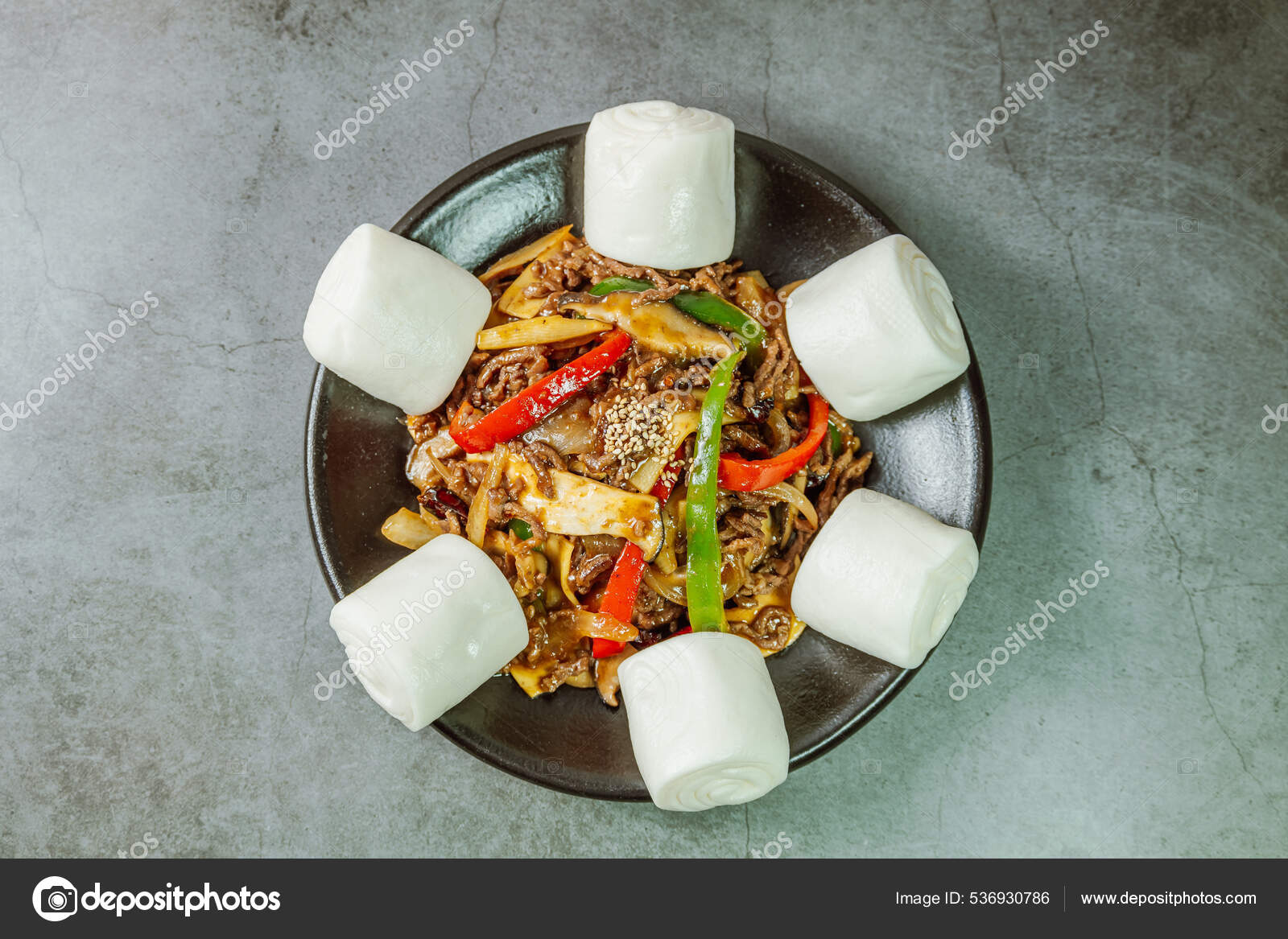 Gochu Japchae Korean Stir Fried Chili Peppers Beef — Stock Photo