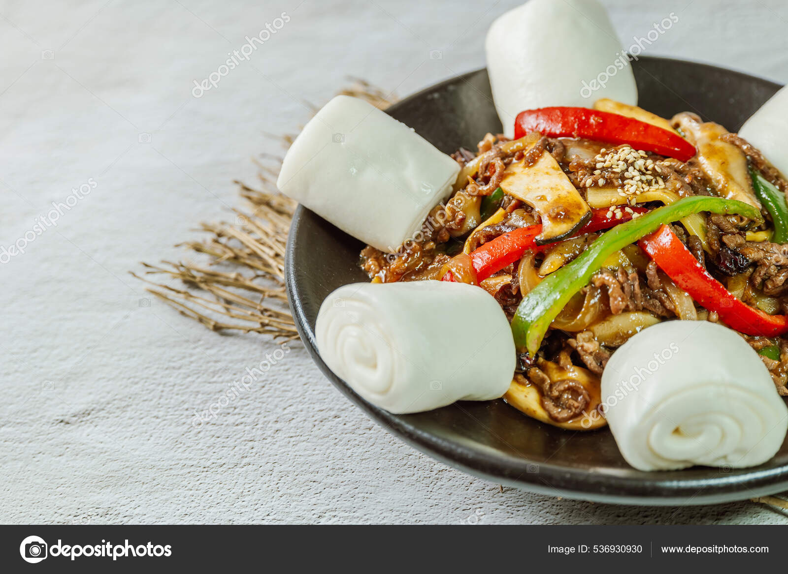 Gochu Japchae Korean Stir Fried Chili Peppers Beef — Stock Photo