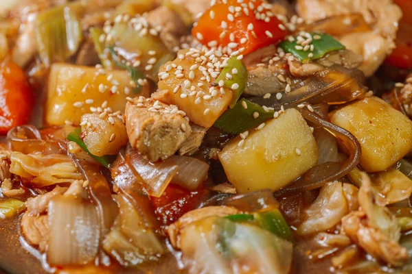 Andongjjimdak Andong Style Spicy Stewed Chicken Originally Andong Region Dish — Stock Photo, Image