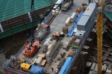 Seul şehir merkezinde inşaat alanı.