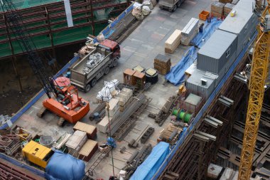 Seul şehir merkezinde inşaat alanı.