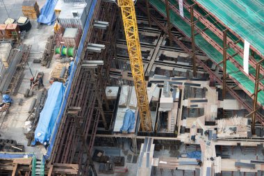 Seul şehir merkezinde inşaat alanı.