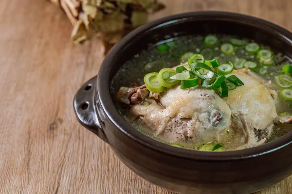 Samgyetang Korean Ginseng Chicken Soup Tender Full Young Chicken Ginseng — стокове фото