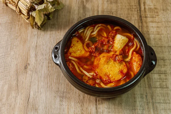 Kimchi Nabe Udon Jepang Style Kimchi Hot Pot Udon — Stok Foto