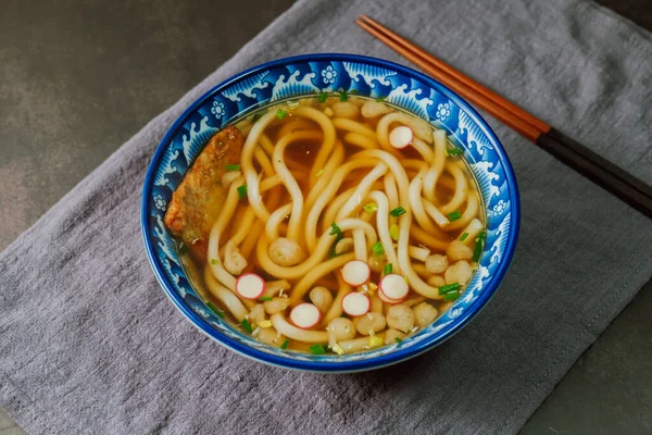 Eomuk Udon Giapponese Torta Pesce Spiedini Udon — Foto Stock