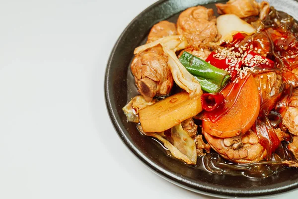 Andongjjimdak Korean Braised Chicken Make Dish Chicken Cut Pieces Braised — стоковое фото
