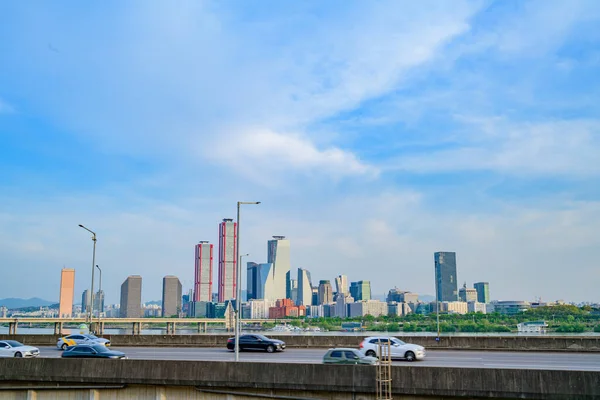 Vista Paisagem Urbana Yeouido Seul Dia — Fotografia de Stock