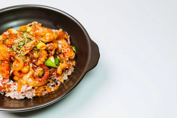 Nakjideopbap Korean Style Spicy Stir Fried Octopus Rice Dish Made — Foto de Stock