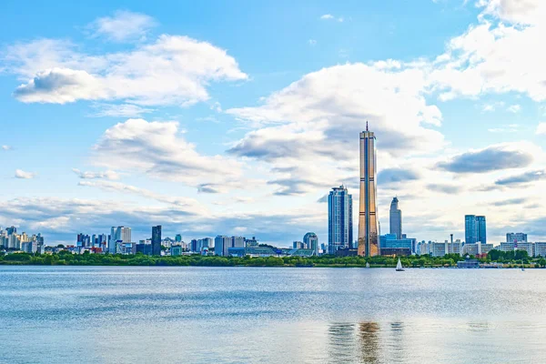 Skyskrapor Yeouido Och Han River Seoul Tas Dagtid — Stockfoto