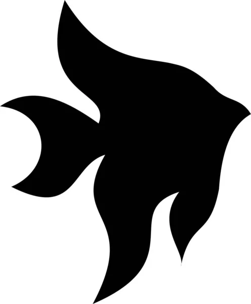 Siyah Yüzgeçli Sanat Resim Süsleme Balığı — Stok Vektör