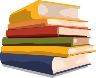 Sanat & İllüstrasyonu Bir dizi renkli kitap dikey ayarlanmış. eps