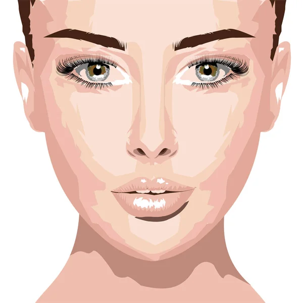Vektor Konst Vacker Kvinna Ansikte — Stock vektor