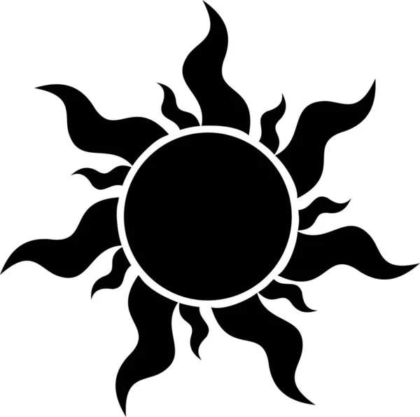 Arte Ilustración Símbolo Negro Del Sol Adecuado Para Iconos Eps — Archivo Imágenes Vectoriales