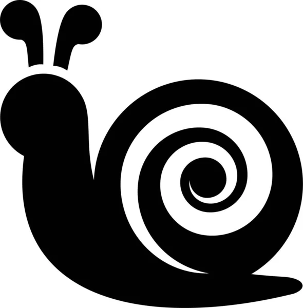 Σύμβολο Του Μαύρου Σαλιγκαριού Που Σέρνεται Στο Έδαφος Κουβαλώντας Κέλυφος — Διανυσματικό Αρχείο