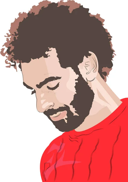 Ένα Σχέδιο Του Χαρακτήρα Του Αιγύπτιου Ποδοσφαιριστή Mohamed Salah Salah — Διανυσματικό Αρχείο