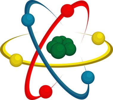 basitleştirilmiş diyagramda bir atomun kimyasal yapısı
