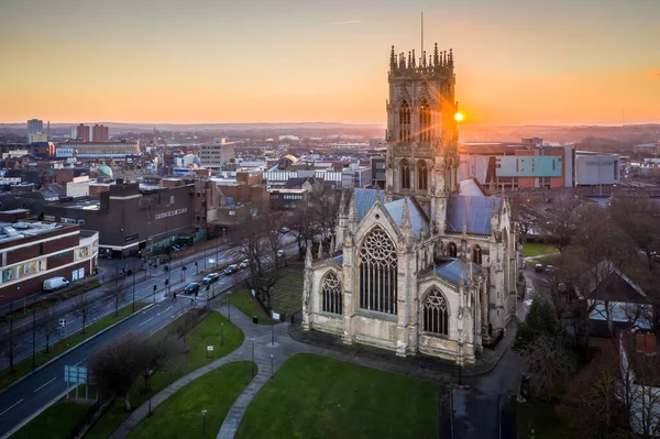 Doncaster Reino Unido Enero 2022 Una Vista Aérea Iglesia San — Foto de Stock