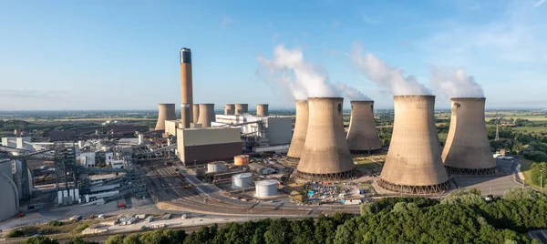 Drax Power Station Reino Unido Junio 2022 Vista Aérea Central — Foto de Stock