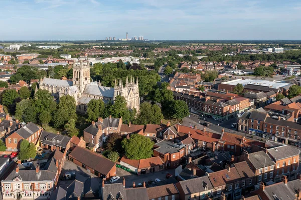 Selby Abbey June 2022 Aerial View Selby Abbey Cityscape Skyline — 图库照片