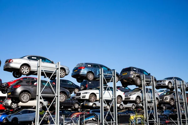 Derby August 2022 Profile View Scrap Motor Cars Involved Road — Stockfoto