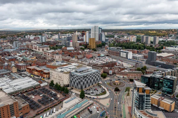 Leeds August 2022 Aerial View Leeds City Centre Retail Districtwith — Foto de Stock