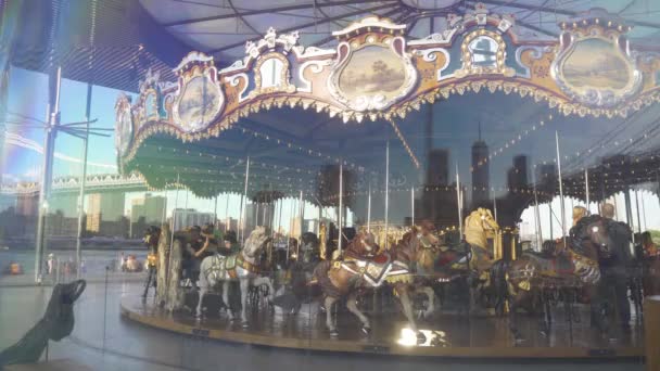 Restored 1922 Janes Carousel in New York — Stock Video