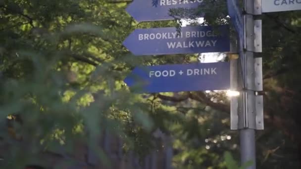 Ulice Směr znamení v New Yorku — Stock video