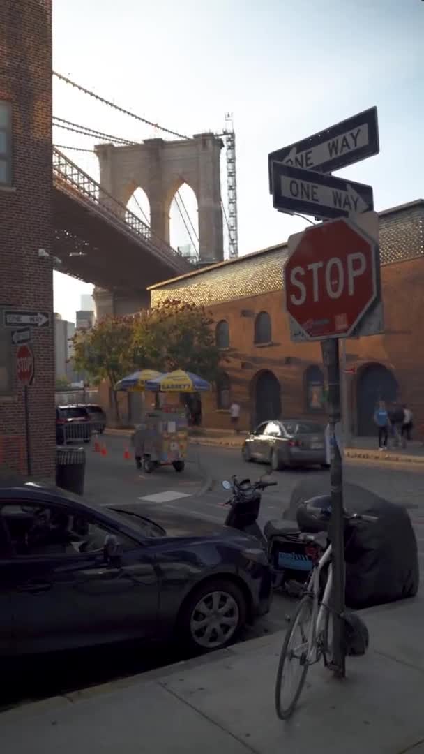 Нью - Йорк Бруклін Дамбо — стокове відео
