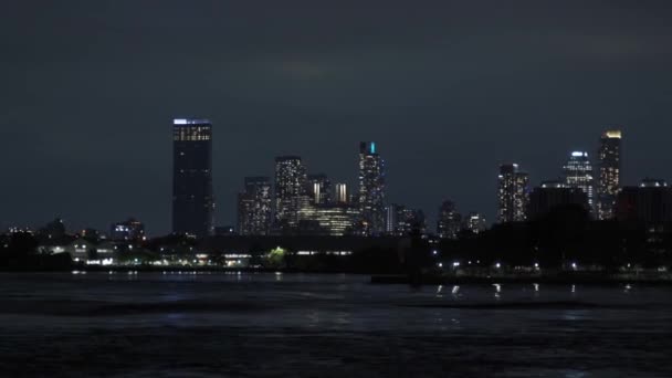 Manhattan panoramę nocą, Nowy Jork — Wideo stockowe