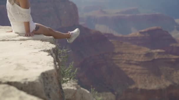 Wandelaars in de Grand Canyon — Stockvideo