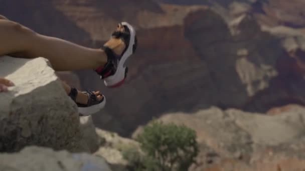 Turgåere i Grand Canyon – stockvideo