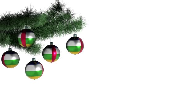 Palloncino Natale Con Bandiera Della Repubblica Centrafricana Animazione Loop Filmati — Video Stock