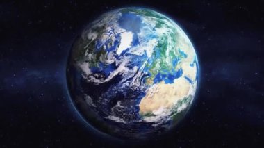 Dünyanın uzaydan şehire yakınlaşması. Üç boyutlu animasyon. San Antonio şehrini yakınlaştır. Video görüntülerini stokla. NASA 'dan 4K Görüntü