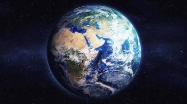 Dünyanın uzaydan şehire yakınlaşması. Üç boyutlu animasyon. Busan şehrini yakınlaştır. Video görüntülerini stokla. NASA 'dan 4K Görüntü