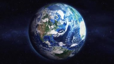 Dünyanın uzaydan şehire yakınlaşması. Üç boyutlu animasyon. Bydgoszcz şehrini yakınlaştır. Video görüntülerini stokla. NASA 'dan 4K Görüntü