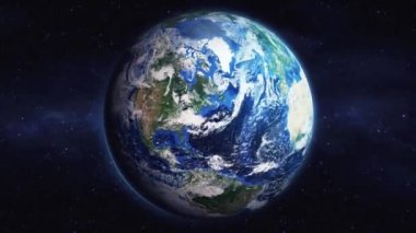 Dünyanın uzaydan şehire yakınlaşması. Üç boyutlu animasyon. Gdansk şehrini yakınlaştır. Video görüntülerini stokla. NASA 'dan 4K Görüntü