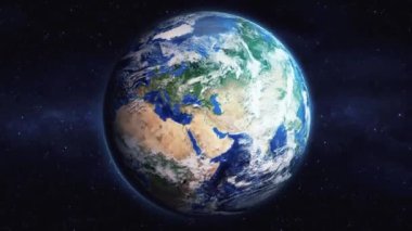 Dünyanın uzaydan şehire yakınlaşması. Üç boyutlu animasyon. Incheon şehrini yakınlaştır. Video görüntülerini stokla. NASA 'dan 4K Görüntü