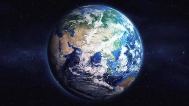 Dünyanın uzaydan şehire yakınlaşması. Üç boyutlu animasyon. Hartum 'un kuzeyine zum yap. Video görüntülerini stokla. NASA 'dan 4K Görüntü