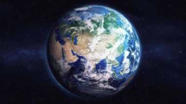 Dünyanın uzaydan şehire yakınlaşması. Üç boyutlu animasyon. Krakow şehrini yakınlaştır. Video görüntülerini stokla. NASA 'dan 4K Görüntü