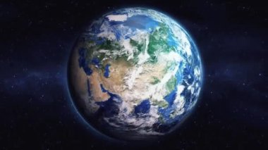 Dünyanın uzaydan şehire yakınlaşması. Üç boyutlu animasyon. Lodz şehrini yakınlaştır. Video görüntülerini stokla. NASA 'dan 4K Görüntü