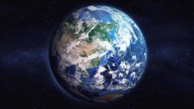 Dünyanın uzaydan şehire yakınlaşması. Üç boyutlu animasyon. Pakkret şehrini yakınlaştır. Video görüntülerini stokla. NASA 'dan 4K Görüntü