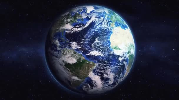 Dünyanın Uzaydan Şehire Yakınlaşması Boyutlu Animasyon San Jose Şehrini Yakınlaştır — Stok video