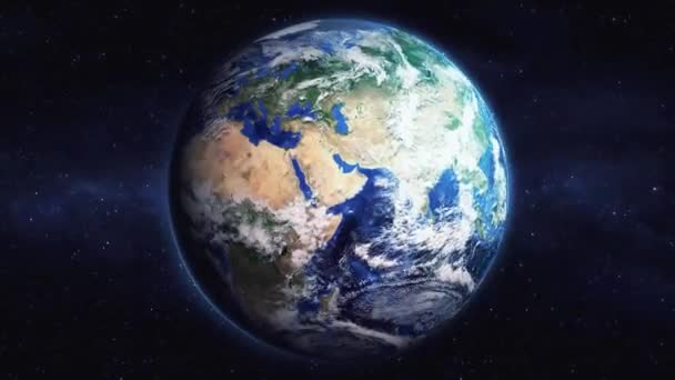 宇宙から都市への地球のズーム 3Dアニメーション 市内にズームジャクソンビル ストックビデオ映像だ Nasaの4K画像 — ストック動画