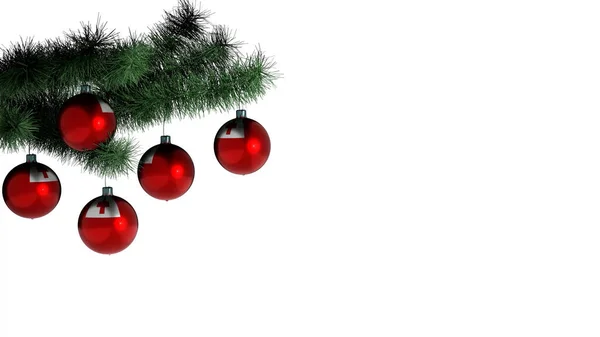 Beyaz arka planda Noel ağacına asılı 5 Noel topu. Tonga bayrağı taşaklara boyanmış.