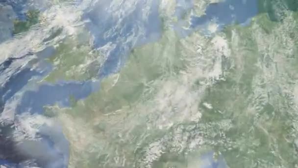 Přiblížit Zemi Vesmíru Města Animace Přibližte Německé Město Bonn Záznamy — Stock video