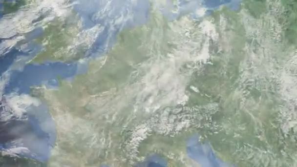 지구를 우주에서 도시로 애니메이션 독일의 만하임 화면이야 — 비디오