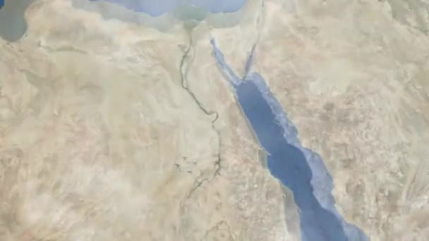 Zoom Tierra Desde Espacio Ciudad Animación Acércate Ciudad Egipcia Luxor — Vídeo de stock