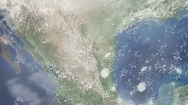 Zoom Earth Space City Animation Zoom Mexico City Monterrey Stock — Wideo stockowe
