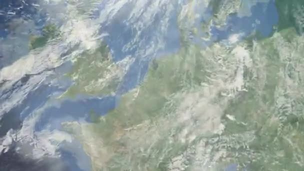 Přiblížit Zemi Vesmíru Města Animace Přiblížit Nizozemskému Městu Tilburg Záznamy — Stock video