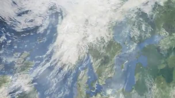 지구를 우주에서 도시로 애니메이션 노르웨이의 십시오 화면이야 — 비디오